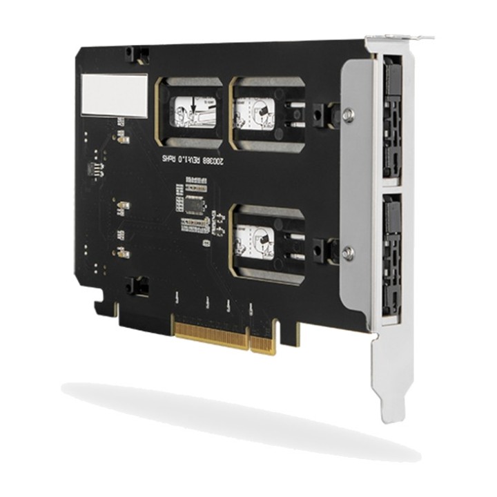 ICY DOCK PCIe card with removable trays for 2 M.2 NVMe SSDs