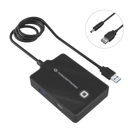 4-port usb hub with cable hubbies10b 1x 3.0 3x 2.0 90 cm