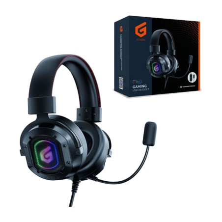 cuffie gaming usb rgb con audio surround e microfono athan02b 7.1