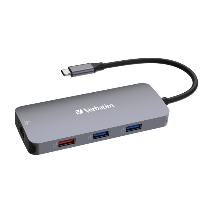 VERBATIM Hub multipuerto USB-C con HDMI, red y lector de tarjetas CMH-09 10GBPS 60HZ 100032382