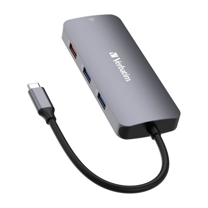 VERBATIM USB-C multiport hub with HDMI, network and card