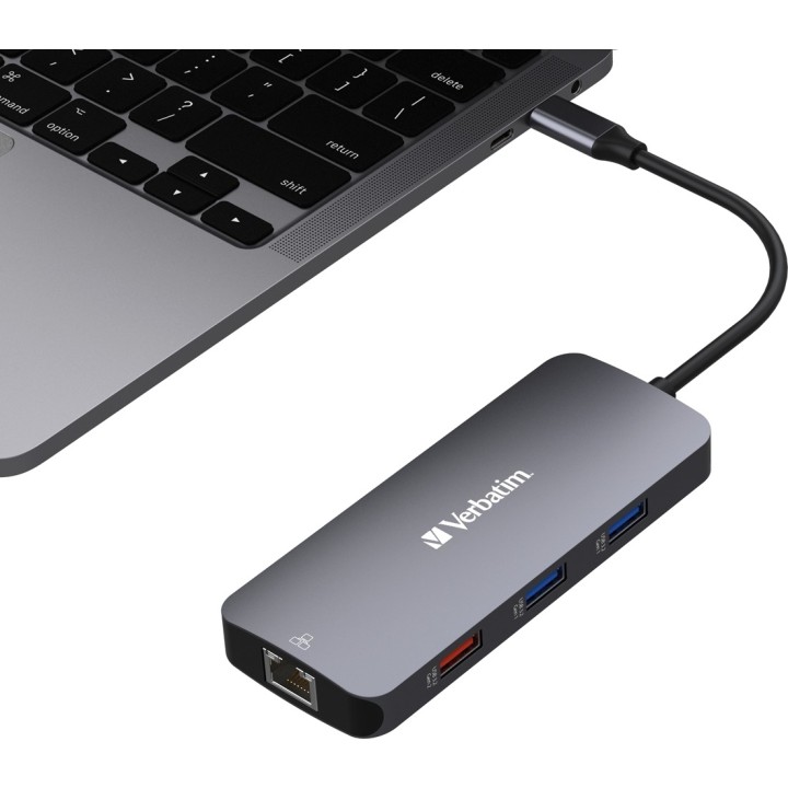 VERBATIM Hub multipuerto USB-C con HDMI, red y lector de tarjetas CMH-09 10GBPS 60HZ 100032382