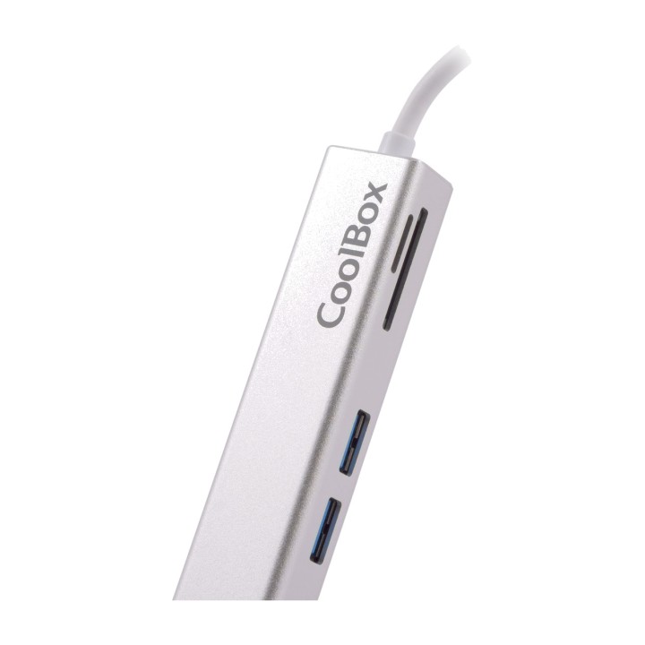 COOLBOX Adaptateur hub USB-C avec HDMI, lecteur de cartes SD