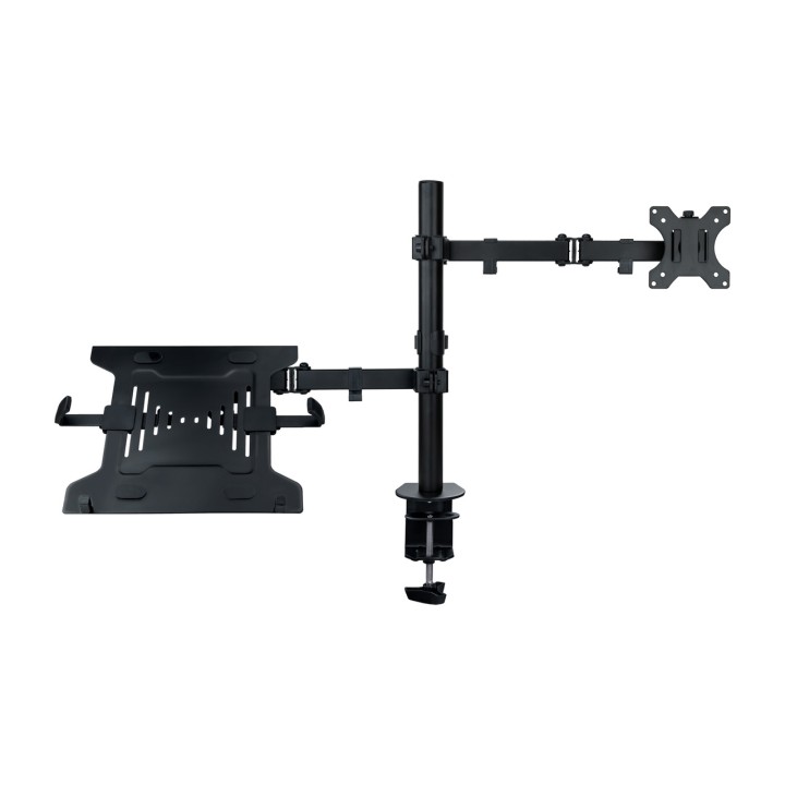 TOOQ Tischhalterung für Monitor und Laptop mit zwei Armen