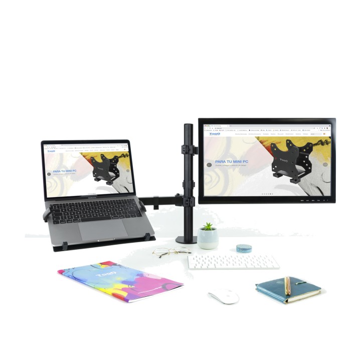 TOOQ Support de bureau pour écran et ordinateur portable