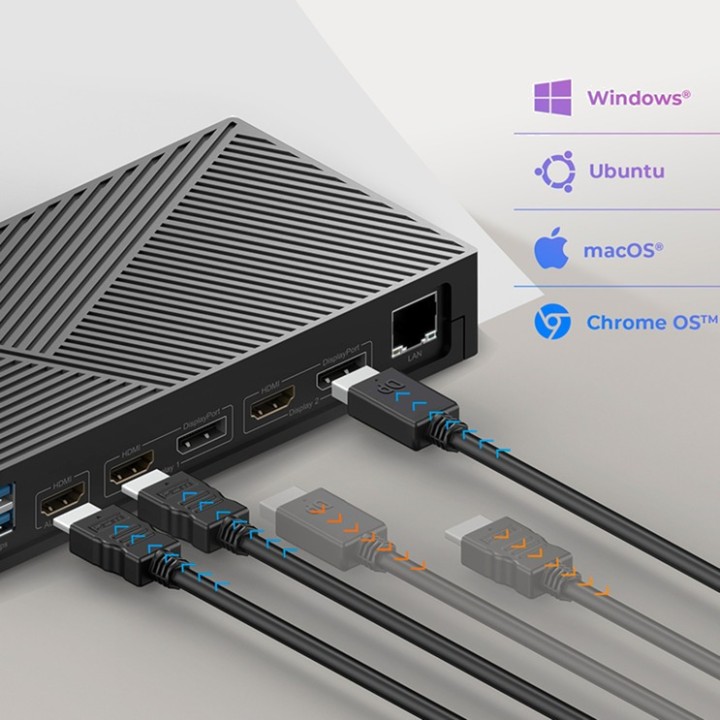 ICY BOX Docking station con cinque uscite video e rete