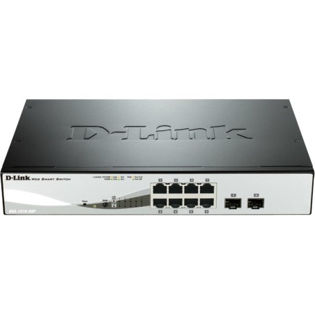 switch gestionable de 8 puertos gigabit poe con 2 sfp dgs-1210-08p l2
