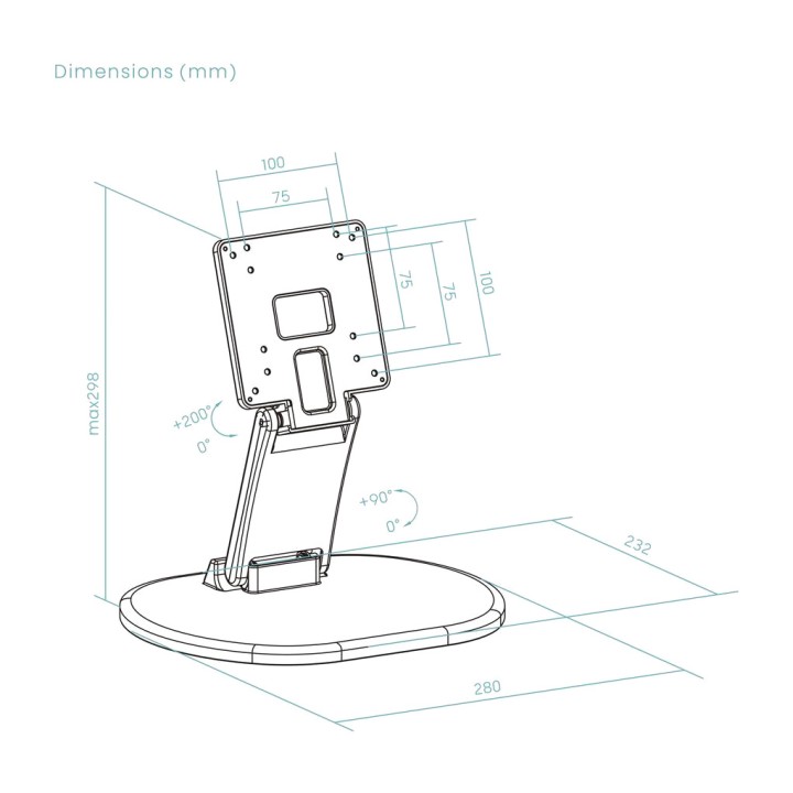 TOOQ Support de bureau ou mural pour moniteur DB1027TN