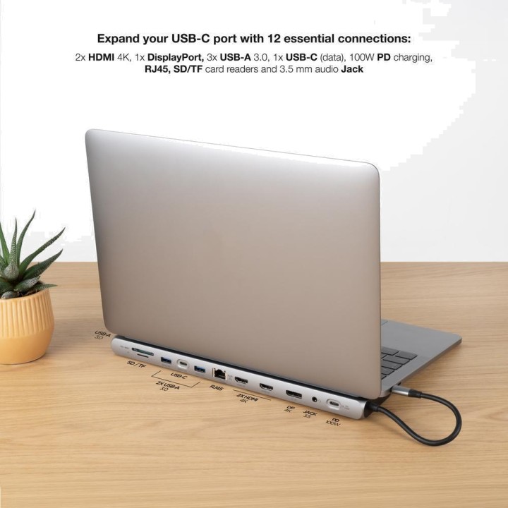 NANOCABLE Docking station USB-C con doppia HDMI,