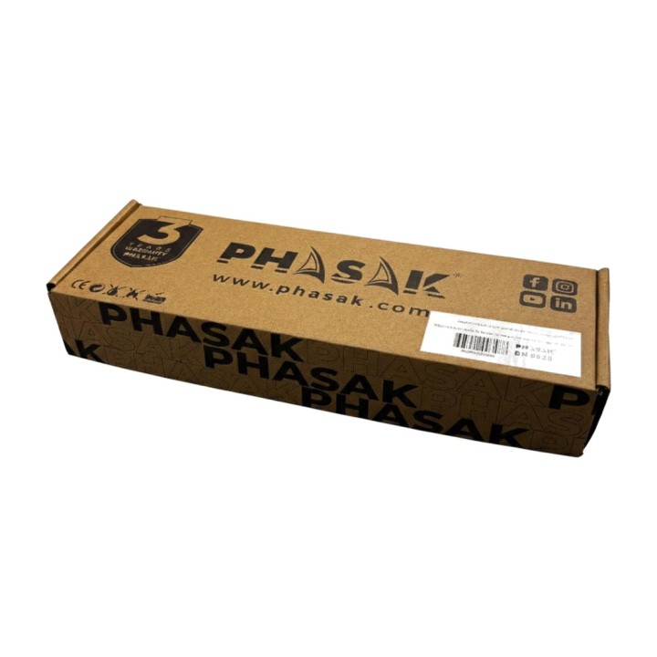 PHASAK Ciabatta con 5 prese Schuko e interruttore 16A 1,8M