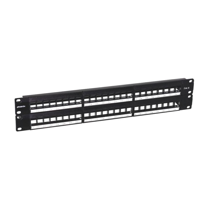 PHOENIX Pannello patch vuoto a 48 porte per rack CAT6 1U