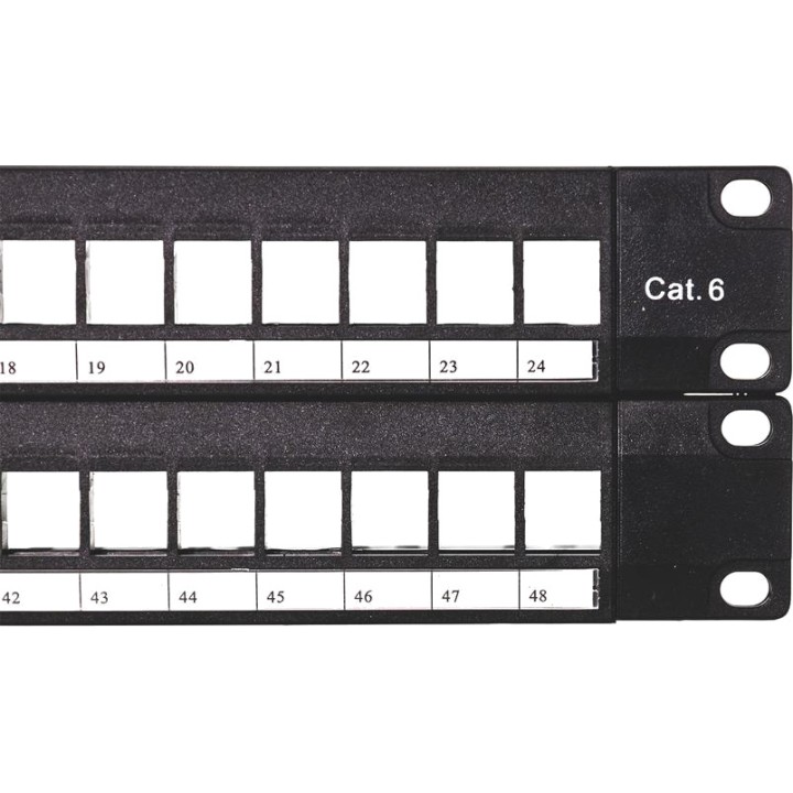 PHOENIX Pannello patch vuoto a 48 porte per rack CAT6 1U