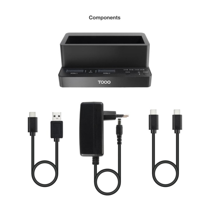 TOOQ Station d’accueil duplicatrice USB-C pour SSD M.2 NVMe