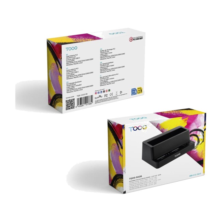 TOOQ USB-C docking station duplicator for M.2 NVMe SSDs and