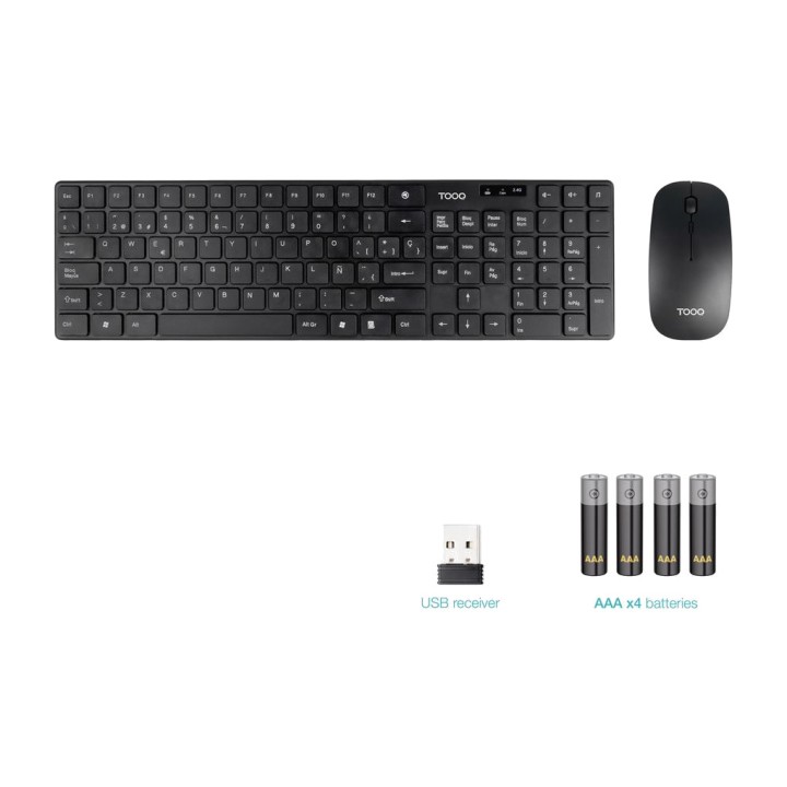 TOOQ Kabelloses Tastatur- und Mausset TQKMW-3102