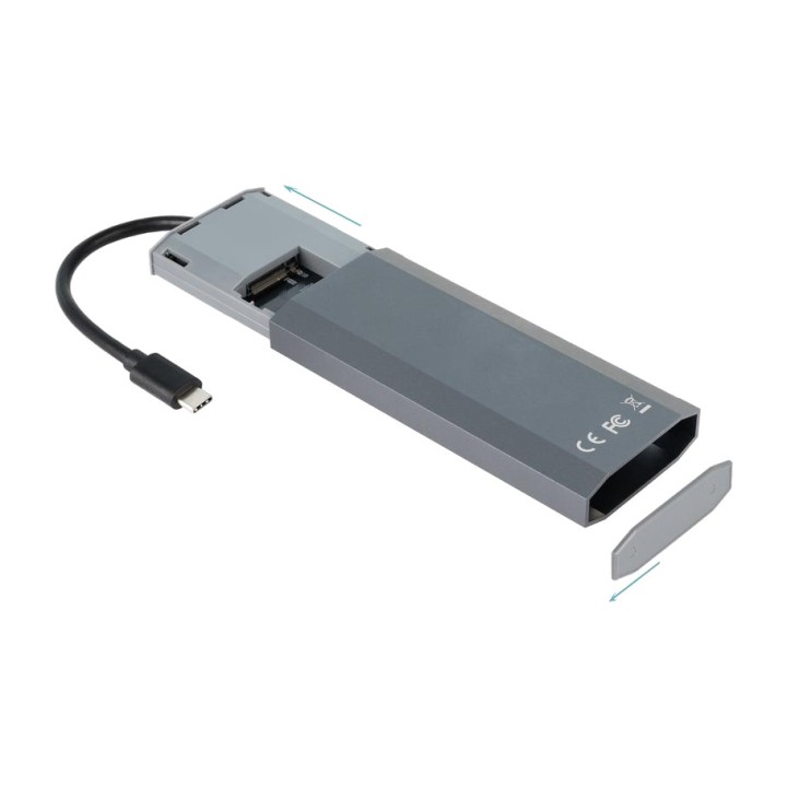 TOOQ Extern kapsling för SSD med USB-C-hub 5 i 1 och HDMI