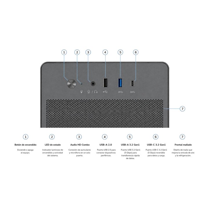 COOLBOX Kompakt pc-kabinet med forside i rist M100 MICRO-ATX