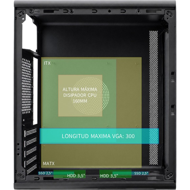 COOLBOX Kompaktes PC-Gehäuse mit Mesh-Front M100 MICRO-ATX