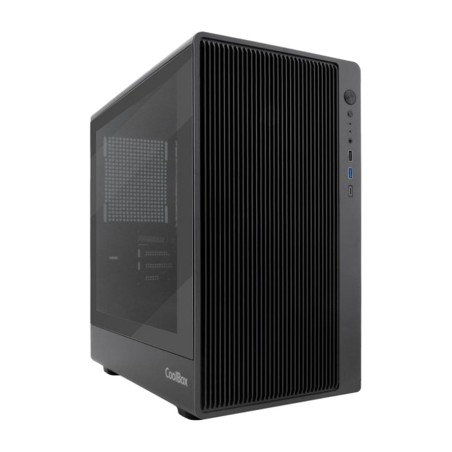 carcasă pc gaming cu panou lateral din sticlă temperată fumurie gm350-darkface micro-atx