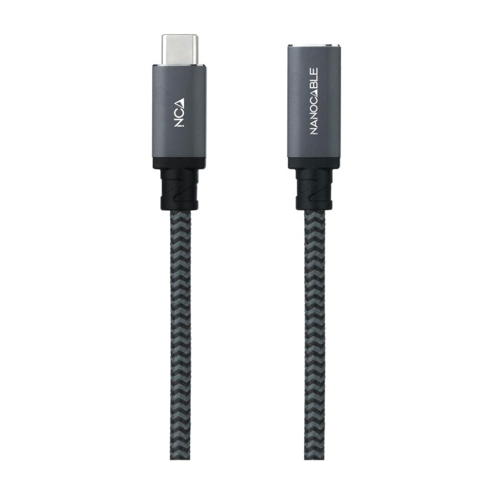 NANOCABLE Flätad bomullsförlängningskabel USB-C hane till