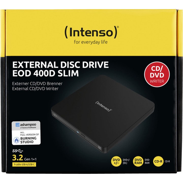 INTENSO Grabadora externa de CD y DVD con USB 3.2 EOD-400D