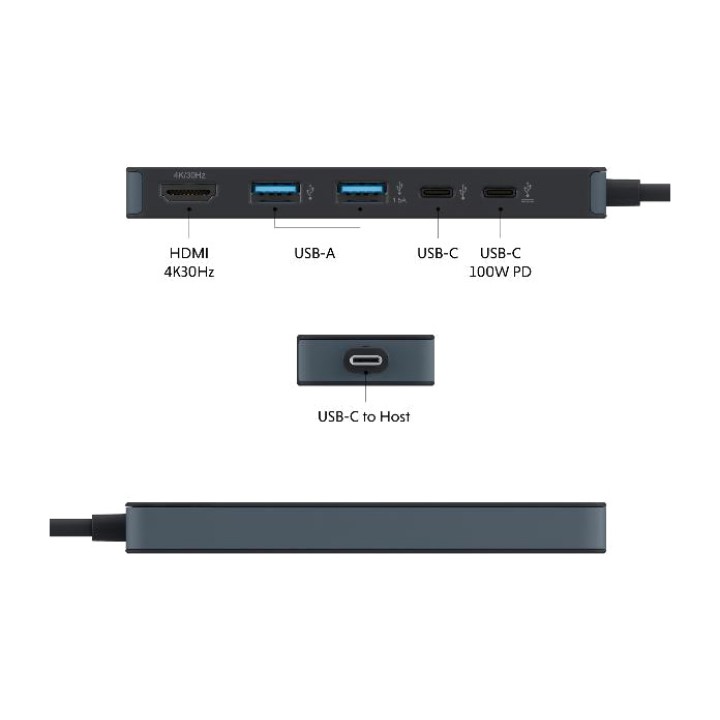 TARGUS 5-in-1 USB-C Hub with PD charging HD4101BKGL 100W