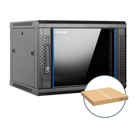 rozłożona ścienna szafa rack z 2 wentylatorami 19" 9u 600x450mm pro pho-2109d