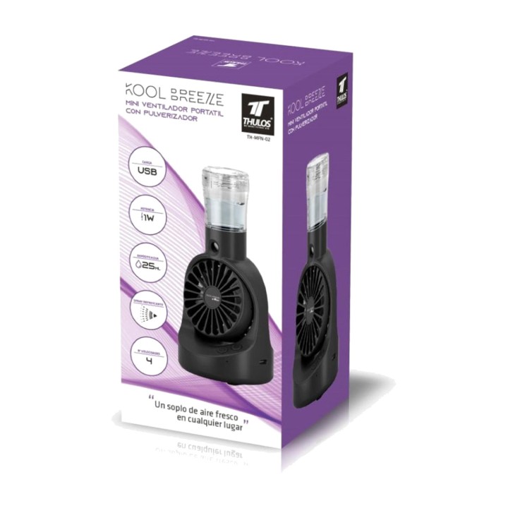 THULOS Rechargeable portable mini fan with misting function