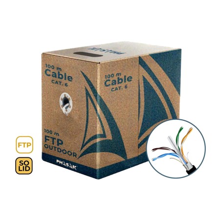 kiinteä verkkokaapelikela ulkokäyttöön ftp cat6 cca 100m phr-671