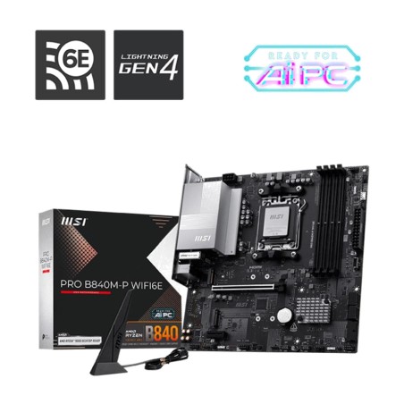 placa base micro atx para amd ryzen 9000 pro b840m-p wifi6e ddr5 am5