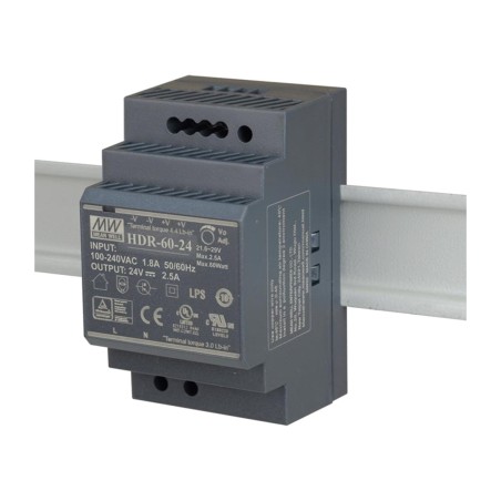 fuente de alimentación industrial ultrafina para carril din dis-h60-24 24v 60w