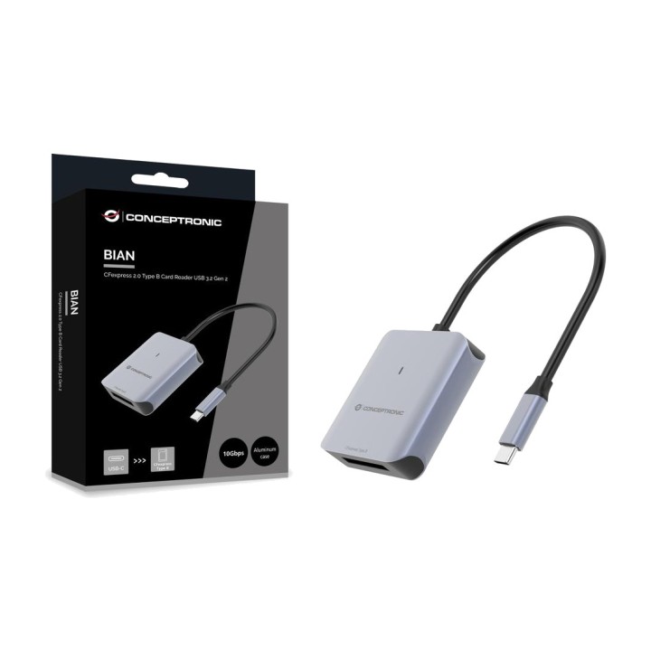 CONCEPTRONIC Lector de tarjetas USB-C BIAN08G SD/MICROSD 3.2 GEN2 10GBPS DSP0000030362