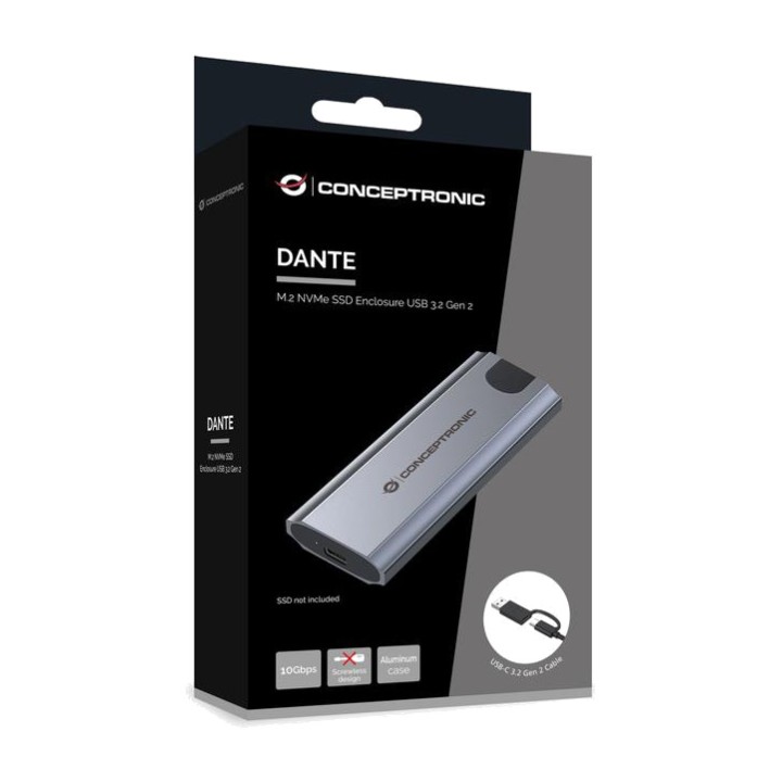 CONCEPTRONIC Externes USB-C-Gehäuse für NVMe-SSD DANTE05G