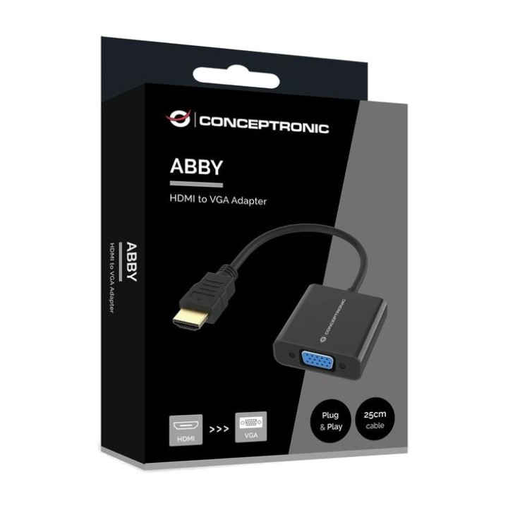 CONCEPTRONIC Adaptador de HDMI macho a VGA hembra ABBY20B 0,25 M DSP0000030337