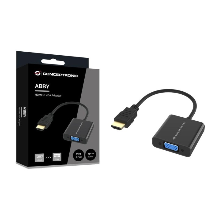 CONCEPTRONIC Adaptador de HDMI mascle a VGA femella ABBY20B