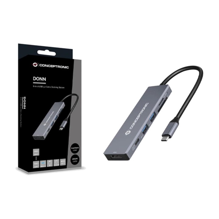 CONCEPTRONIC 6-in-1-USB-C-Multiportadapter mit HDMI DONN23G