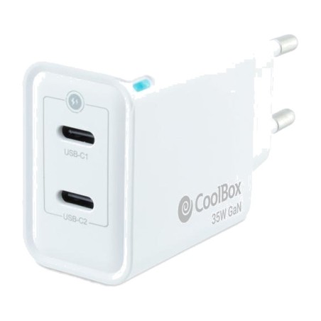 gan stenski polnilnik z dvema vratoma usb-c 35w pd