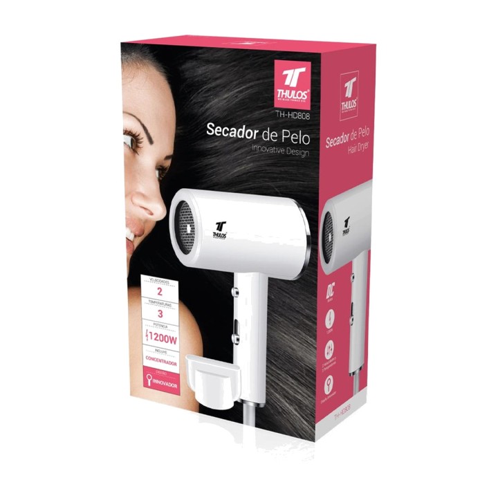 THULOS Asciugacapelli compatto con concentratore TH-HD808