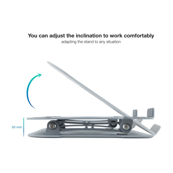 TOOQ Supporto rialzato regolabile in alluminio per laptop