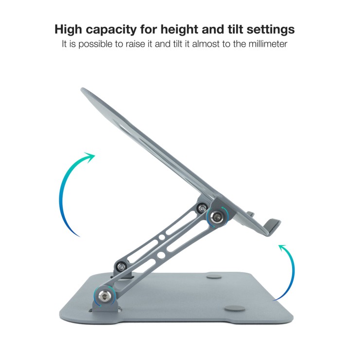 TOOQ Soporte elevador ajustable de aluminio para portátil TQLRS0012 11-17,3" MGS0000019212