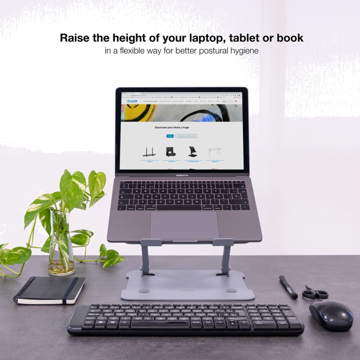 TOOQ Support rehausseur réglable en aluminium pour