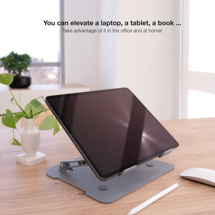 TOOQ Supporto rialzato regolabile in alluminio per laptop