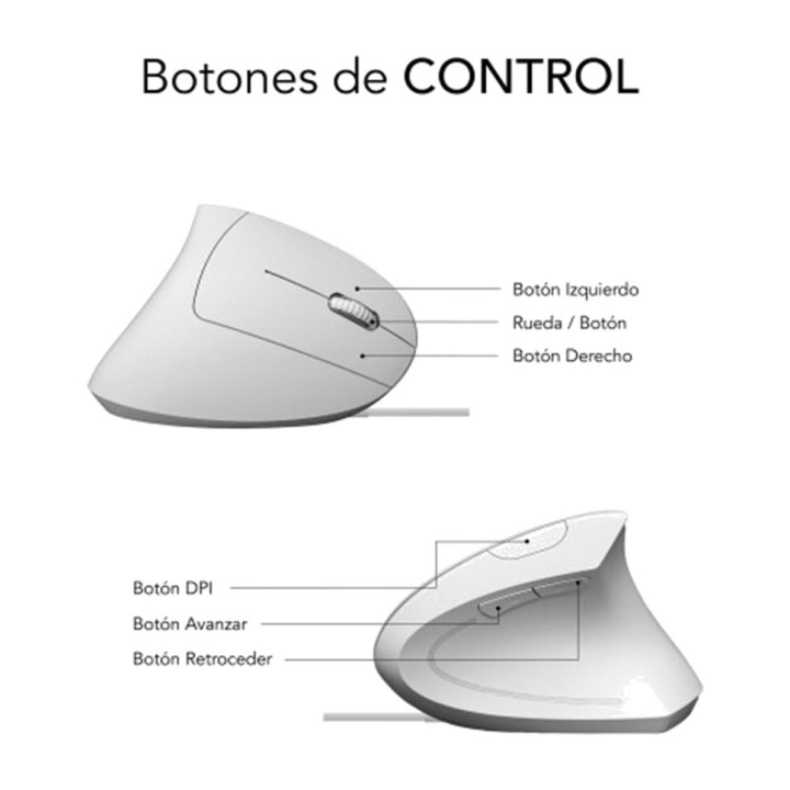 SUBBLIM Mouse verticale ergonomico con cavo USB GLIDE-ERGO