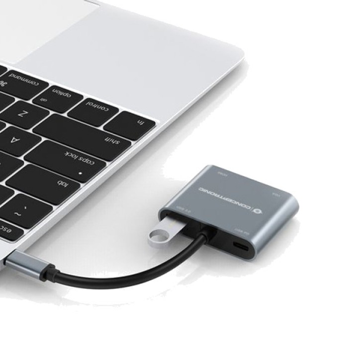 CONCEPTRONIC Multiport adapter USB-C 4 v 1 s HDMI in VGA
