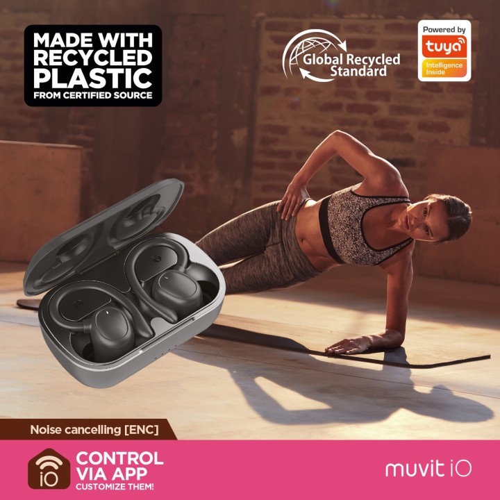 MUVIT True wireless sports earbuds with noise cancellation