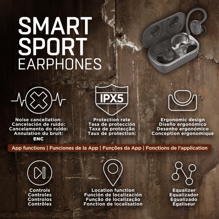 MUVIT Trådlösa sporthörlurar true wireless med