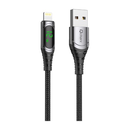 kabel szybkiego ładowania z wyświetlaczem cyfrowym i aluminiowymi złączami do telefonu formentera-1m usb-a/lightning 3a