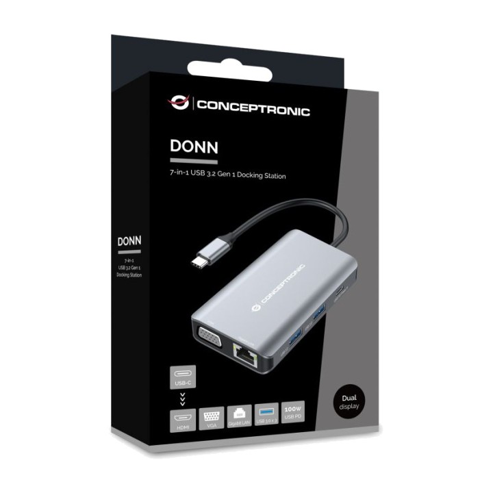 CONCEPTRONIC Docking station USB-C 7 in 1 con HDMI e VGA