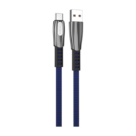 fladt lade- og datakabel med zinkstik til mobil florence-1m usb-a/c 3a