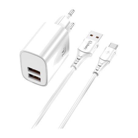 stenski polnilnik s kablom usb tipa c v kompletu apolo-kit 2,4a